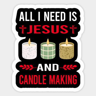 I Need Jesus And Candle Making Candles Sticker